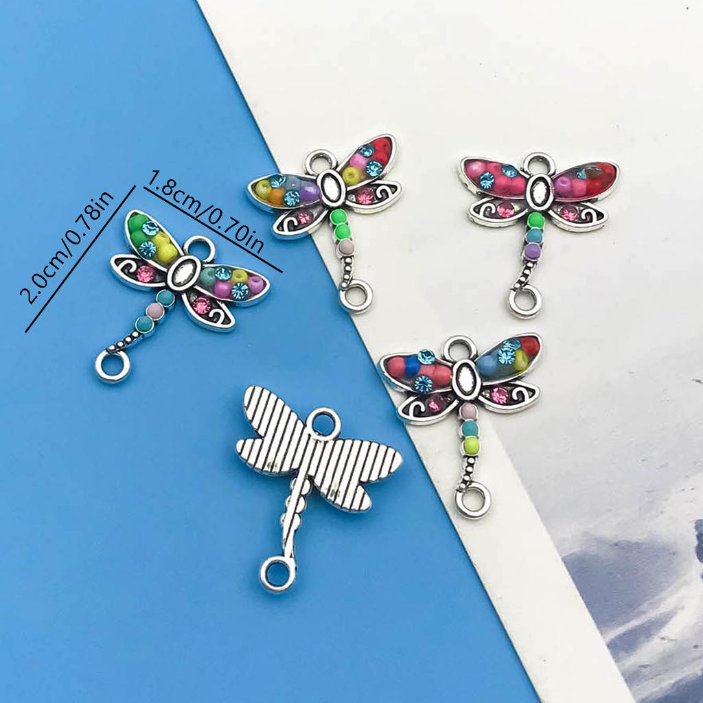 5/6pcs Zinc Alloy Colorful European and American Style Small Pendants Charms Connectors For Jewelry Making Bracelet Findings