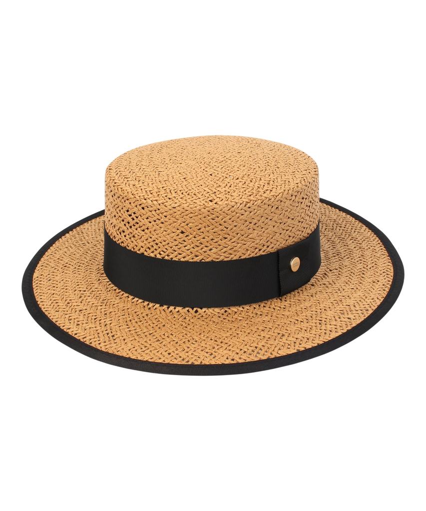 Yunibeosyeolkemiseuteuli Edge Taping Brown Long Panama Hat Panama Hat