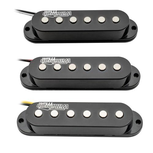 Wilkinson High Output Ceramic Single Pickups for Stratocaster Electric Guitars, Black (Set of 3)