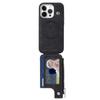 For iPhone 15 Pro Magnetic Case Card Holder Kickstand TPU+Leather Back Cover