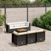 VidaXL Garden Lounge Set 7 Pcs with Cushions Black Wicker 3261737