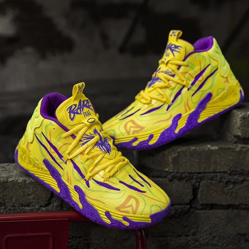 Basketkängor för Män Dämpning Basket Sneakers Kvinnor Barn Högtoppiga Utomhus Sport Sneakers Andningsbara Atletiska Skor