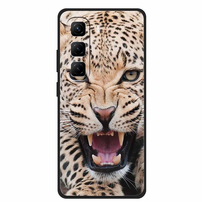 Per Custodia Infinix Hot 50 5G Fiori Morbido Silicone TPU Antiurto Custodie per Telefono per Infinix X6720 Animali Lupo Cool Copertura Protettiva