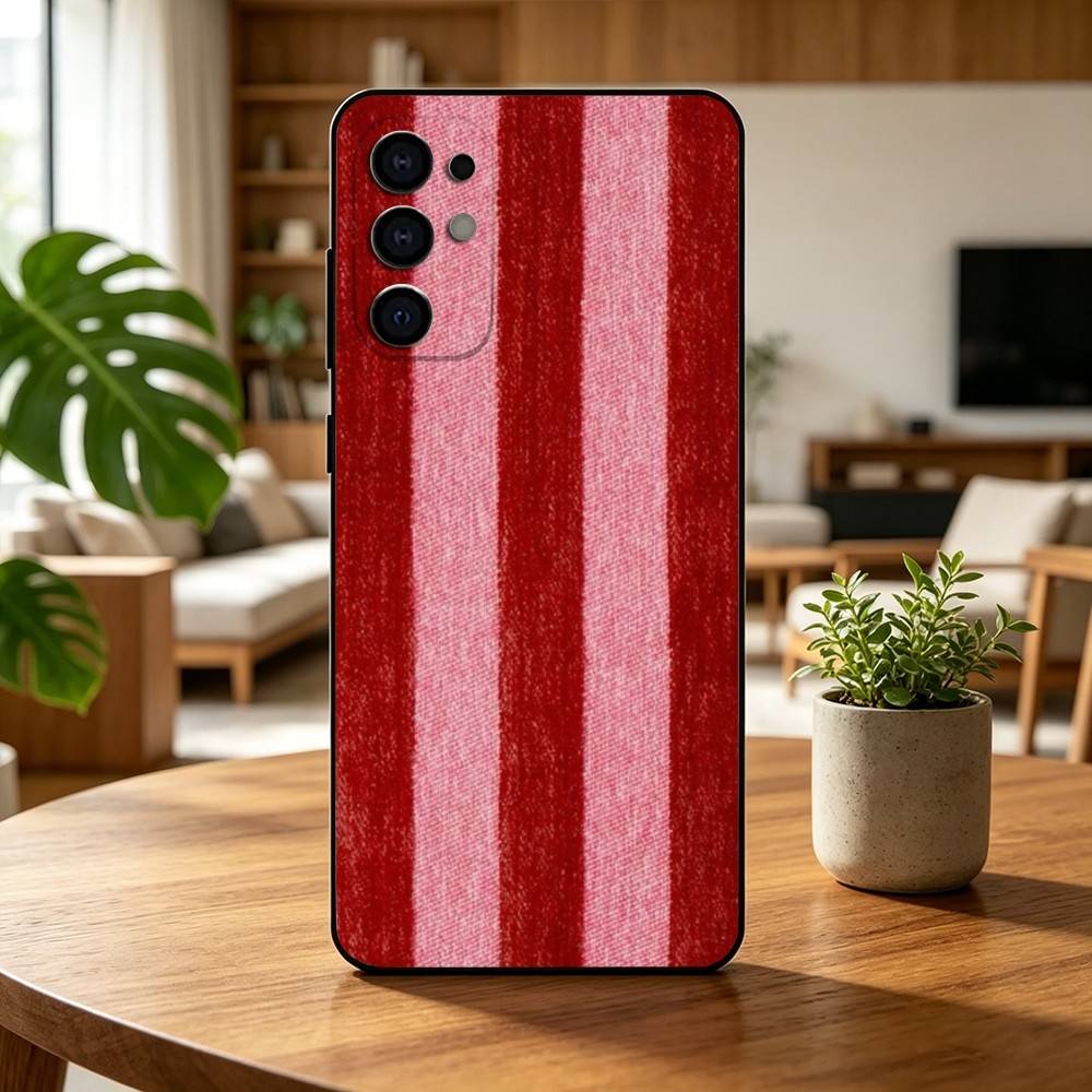 Burgundy White Stripe pattern  Phone Case For Samsung S25,S24,S21,S22,S23,S30,Ultra,S20,Plus,Fe,Lite,Note,10,Black Cover