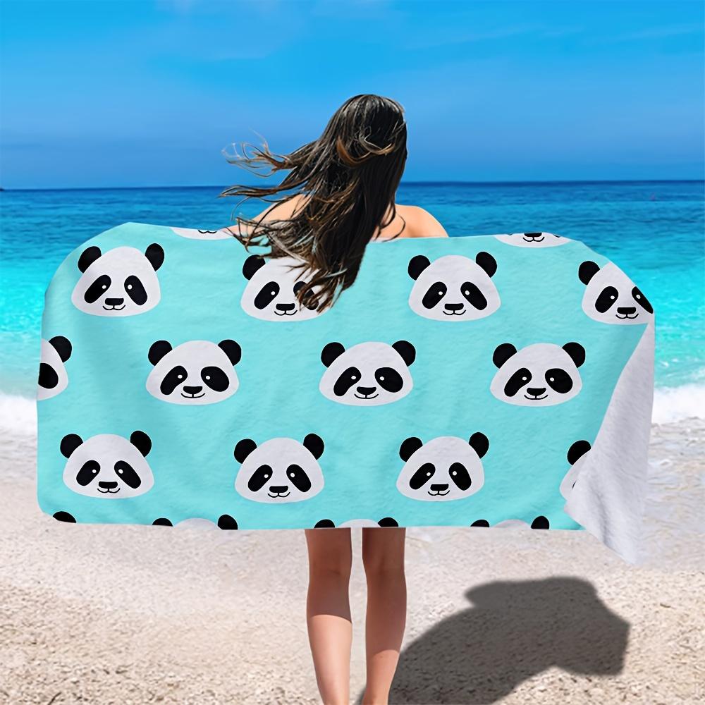 Süßes Panda-Gesicht Strandtuch Bedruckt Übergroß Schnelltrocknend Sandfreies Handtuch für Strand Pool Schwimmen Reisen Weiches Saugfähiges Handtuch Geschenk