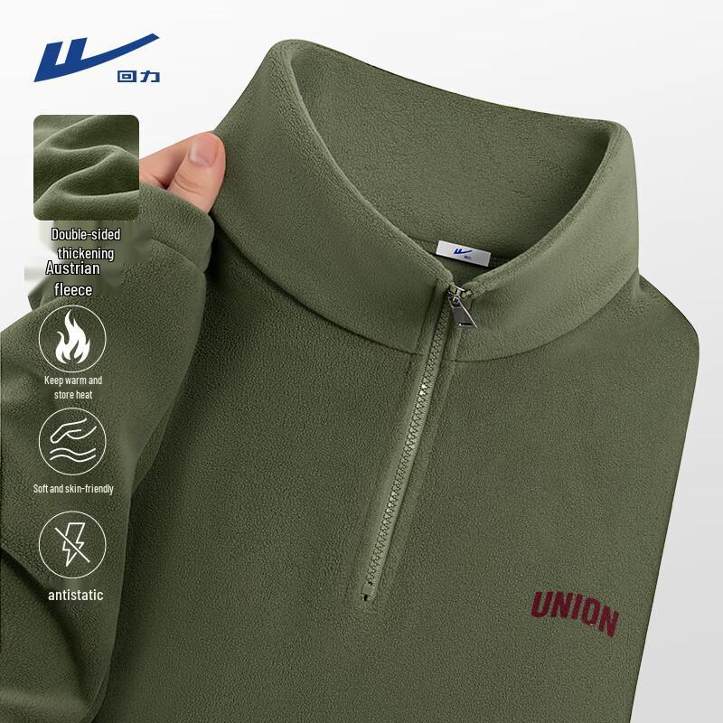 Warrior Men s Winter Stand-Collar Half-Zip Fleece Jacket M