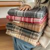Plaid Korean Fragrance Scarf Women's Autumn and Winter New Thickened British Style High-grade Imitation Cashmere Warm Scarf