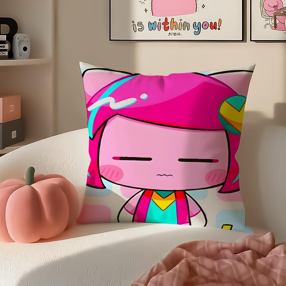 Cute Quirky Vocaloid Japanese PPepoyo Cushion Cover Pillowcase Short Plush Invisible Zipper Room Sofa Cushion Cover