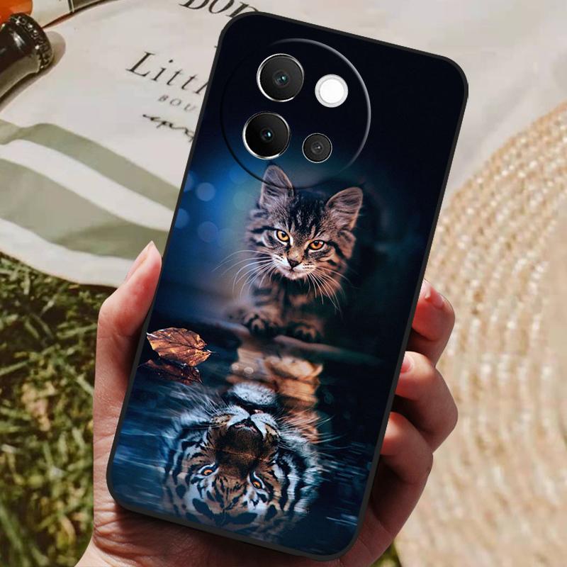 For VIVO V40 Lite 5G Case Soft Silicone Cover Black Bumper TPU For Vivo V40 Lite 5G Phone Cases V40Lite Shockproof Back Covers