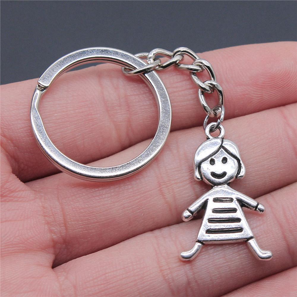 28mm Key Ring Couple Heart Love Minimalist Jewelry Components QY016