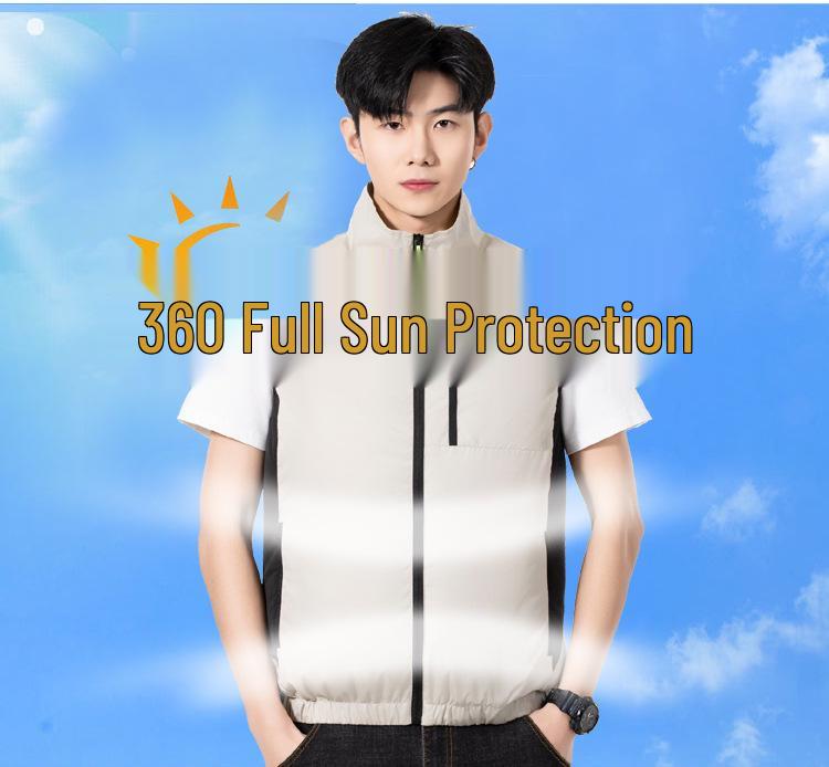 Kühlweste Ärmellos Klimaanzug für Sommer Outdoor-Arbeit und Angeln – Hitzschlagprävention