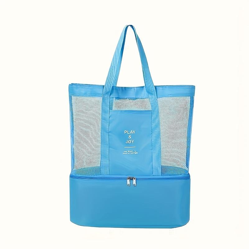 Lightweight Foldable Beach Bag for Women with Cooling Compartment Durable Polyester Vacation Style Hand Washable, Perfect for Towels & Swimsuits
