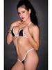 Sultry Three-Piece Lingerie Set: Mini Bikini Bra, Panties, and Thong.
