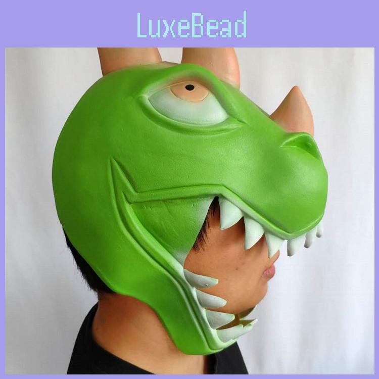 Halloween Latex Grön Dinosauriemask Med Handgjort Hantverk För Kostymfest Roligt