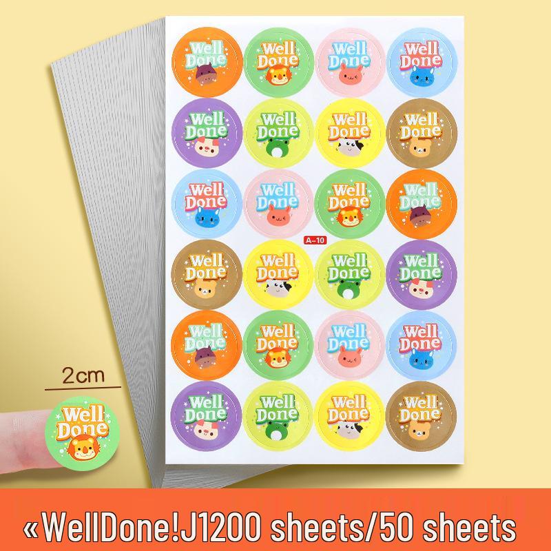Cartoon Reward Stickers for Kids - Cute Praise and Decoration for Elementary and Kindergarten