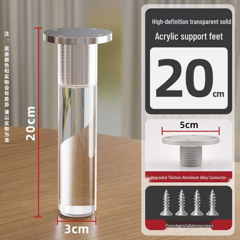 Verstellbarer massiver Acryl-Möbelstützfuß für TV-Schrank, Sofa, Badezimmerschrank oder Couchtisch.