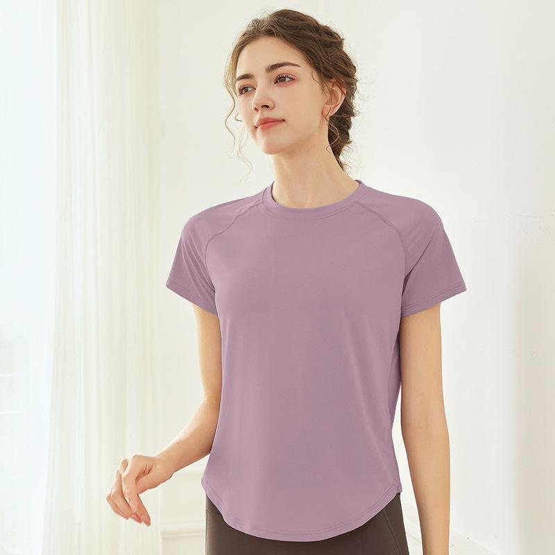 Fitness Running Quick Drying T-Shirt Loose Sports Suit Women's Spring Yoga Suit Top Mesh Breathable Short Sleeves