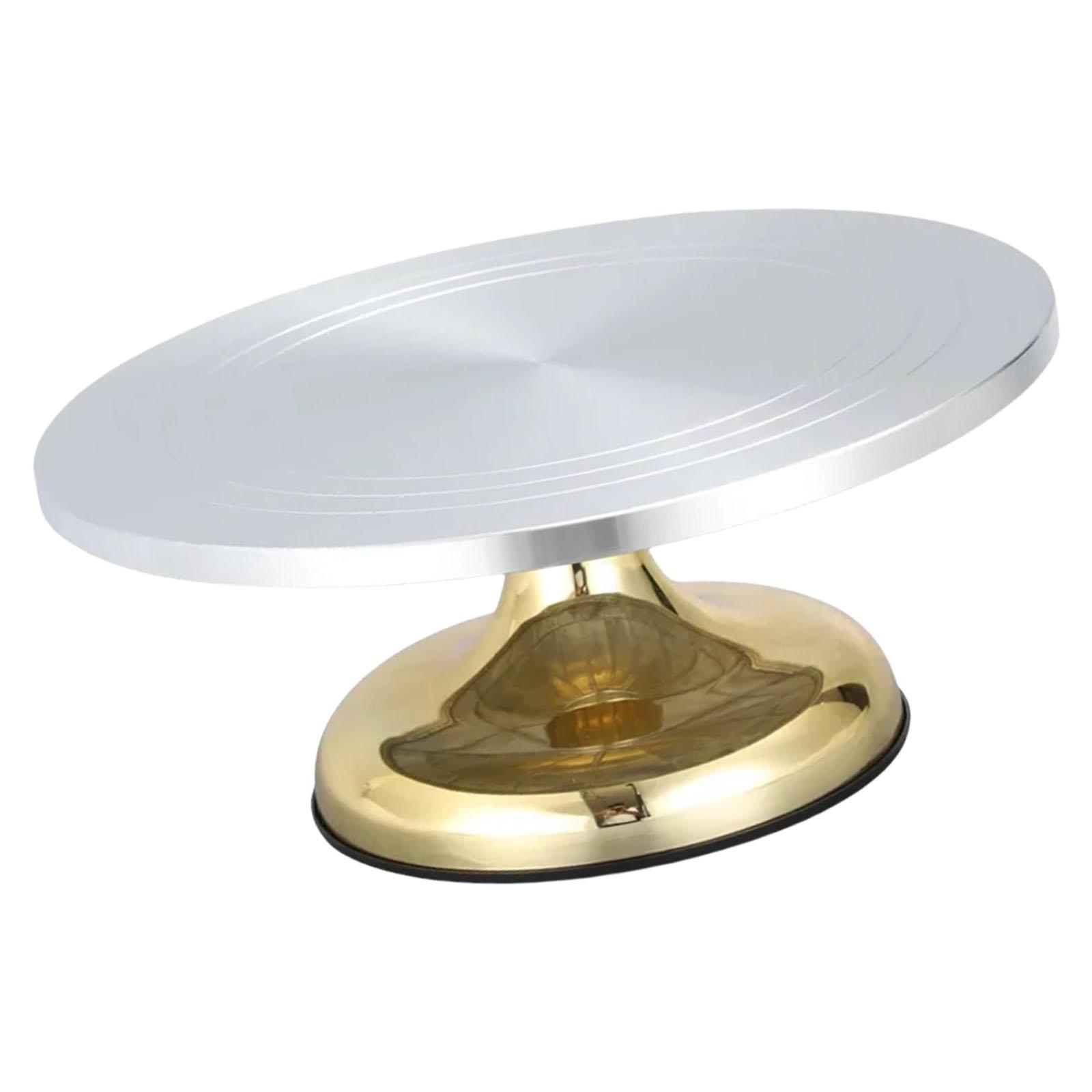 

Вращающаяся подставка для торта из алюминиевого сплава, поворотный стол для украшения и вращения выпечки и кексов, принадлежности для выпечки золотой