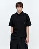 ZIOSONGZIO [Collection] Half Zip Collared T-Shirt Black Bi3Ts309Bk