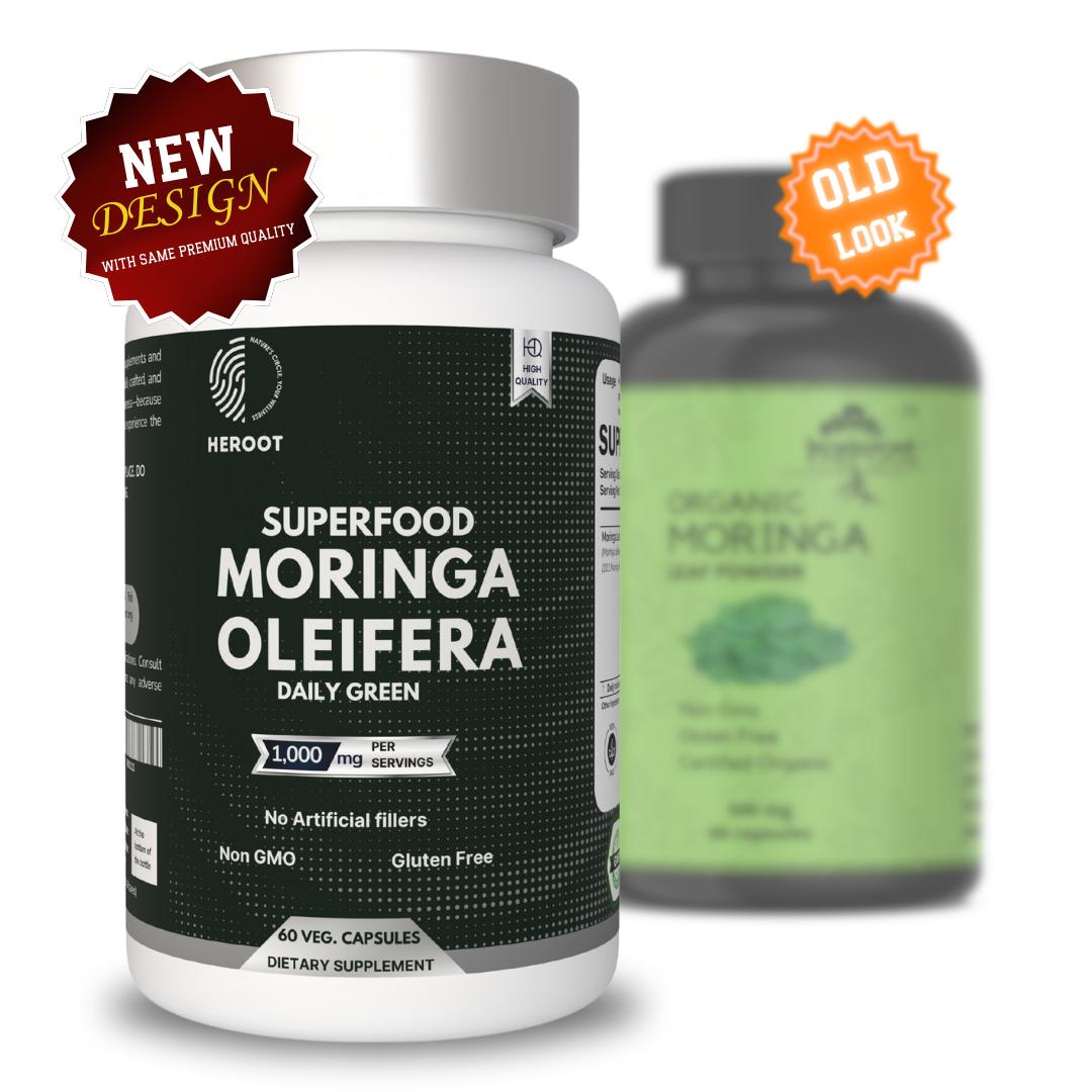 

Капсули з листя Moringa Oleifera 100% чистий натуральний суперпродукт без глютену-60 Pack=300 Capsules