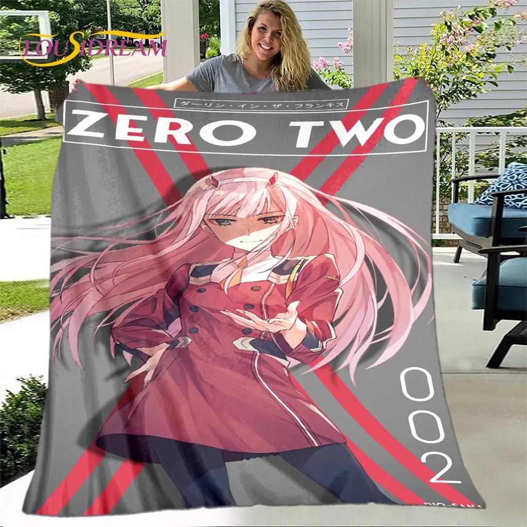 Zero Two DARLING In The FRANXX  Soft Plush Blanket,Flannel Blanket Throw Blanket for Living Room Bedroom Bed Sofa Picnic Cover