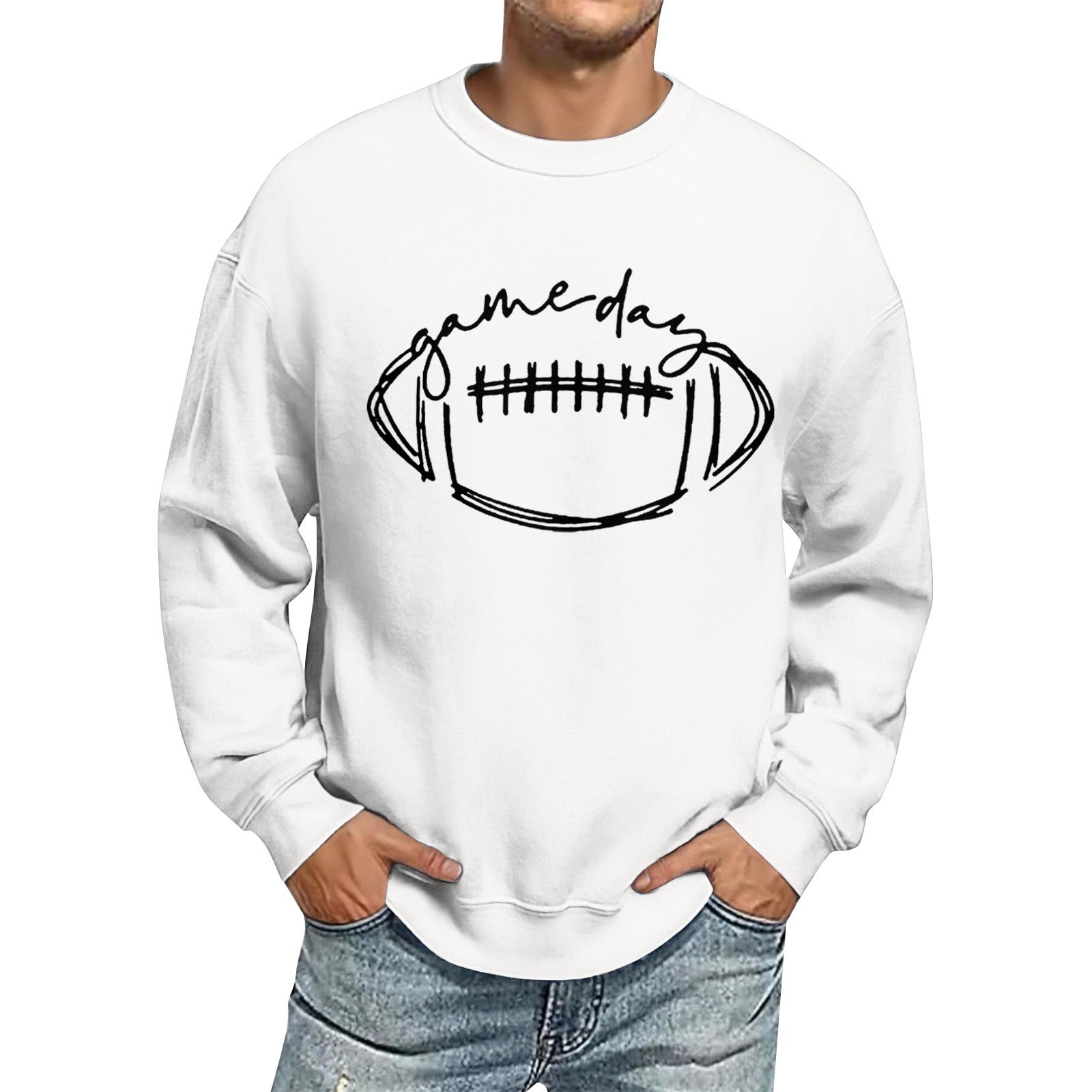 

Мужской свитшот оверсайз с длинным рукавом и круглым вырезом, повседневный свободный S белый