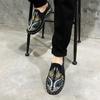 Fashion Cloth Shoes Embroidery Flower Social Guy Male Moccasin-Gommino Student Casual Shoes Fashion National Chinese Style 2024
