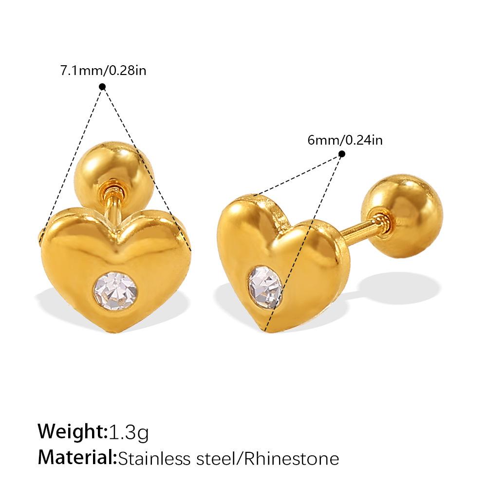 Europe and the United States exquisite small sweet ins wind flower love diamond earrings stainless steel bright and diverse stud earrings