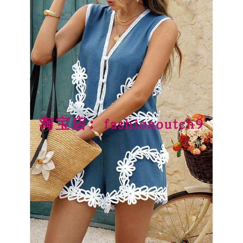 

Контрастный комплект шорт и жилета для отпуска 2025 Blue L