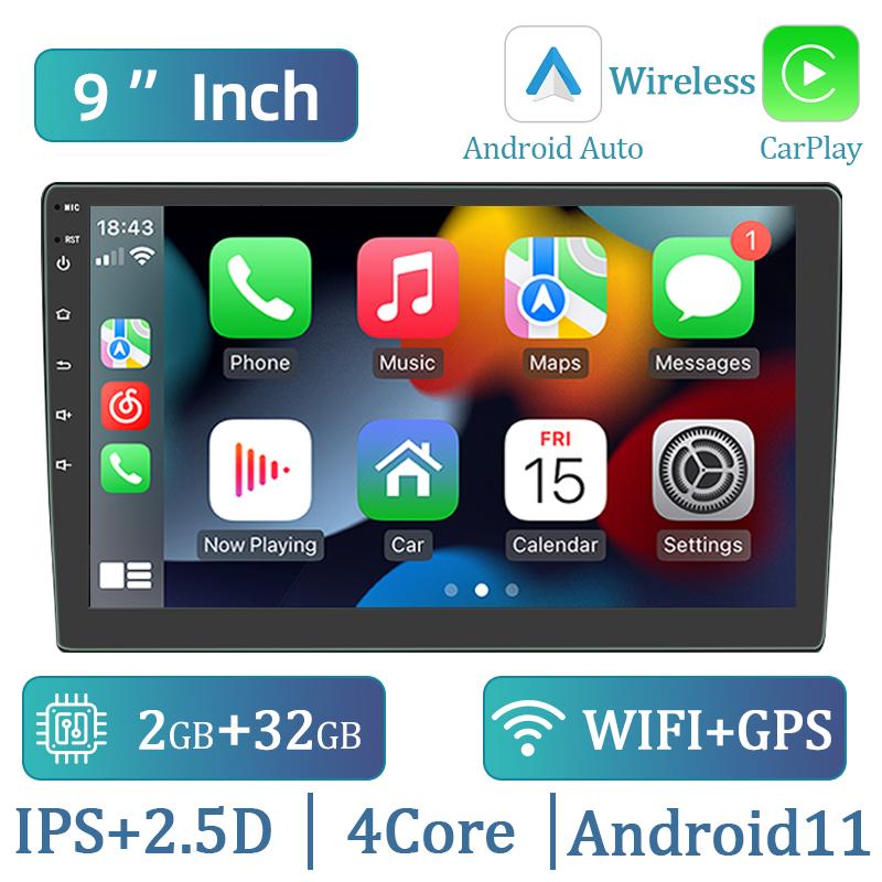 Hippcron Carplay Android Auto 2 Din Car Radio Android 11 2+32G GPS Car Audio 7"/9"/10" WIFI BT IPS Automotive Multimedia Player