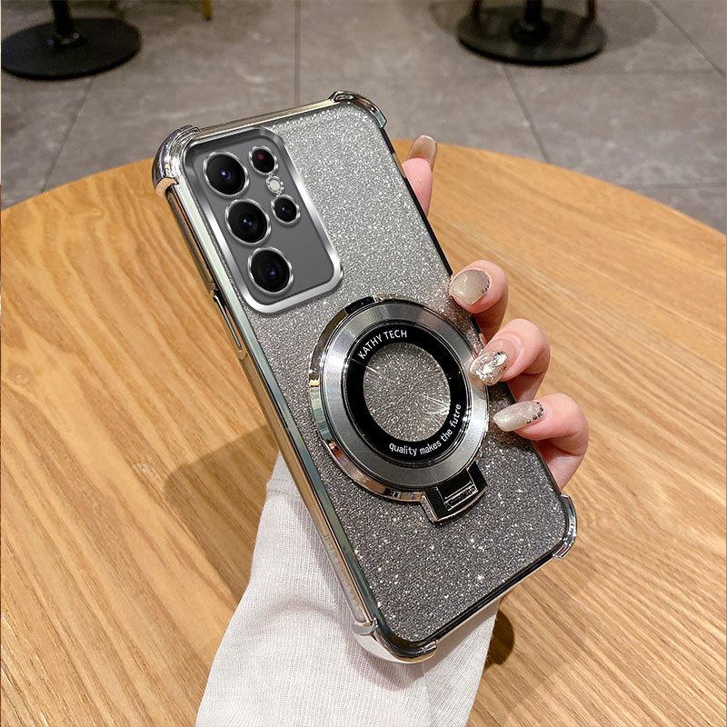 

Чехол для телефона, совместимый с Samsung Galaxy S25 Ultra S24 FE S23 Plus, гальванический TPU с блестками, противоударный защитный чехол-бампер Samsung Galaxy S23 FE серебряный