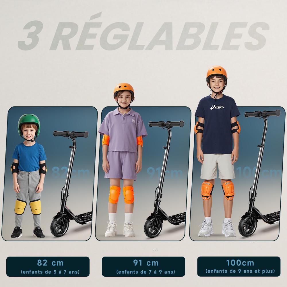 iScooter K2Pro Kids Electric Scooter 150W Motor 18V 2.6Ah Battery 3-Speed 5-16KM/H LED Light Deck & StemMax Load 70KG E-Scooter For Children