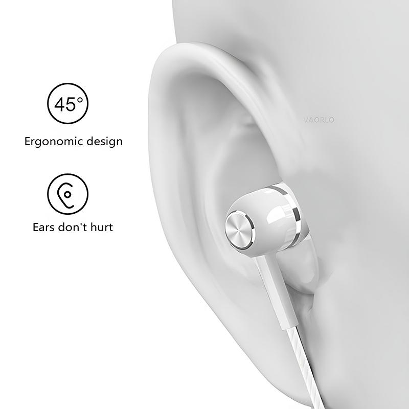 3.5mm Wired Headphones In Ear Headset Wired Earphones with Microphone Bass HiFi Stereo Earbuds Sports Music Gaming For Phones PC