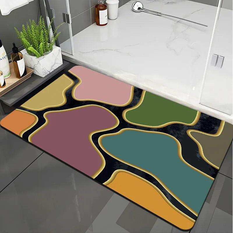Diatom Mud Bathroom Door Mat Door Welcome Mat Kitchen Mat Anti-slip Floor Mat Absorbent Quick-drying Soft Pad Wear-resistant Dust-proof Pad Area Rug
