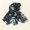 Skull Scarf Long For Women Chiffon Shawl Wraps Hair Head Scarves Neck With Skulls