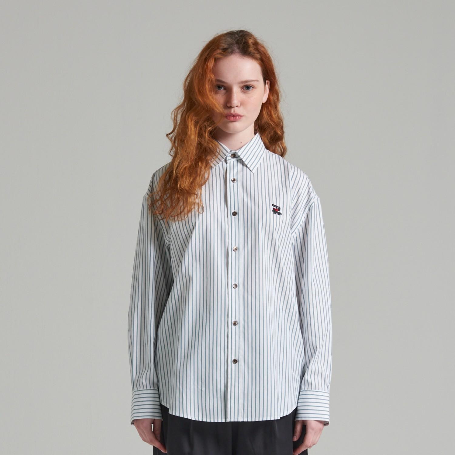 Gen Other Z Signature Oversized Shirt Green Stripe Xs