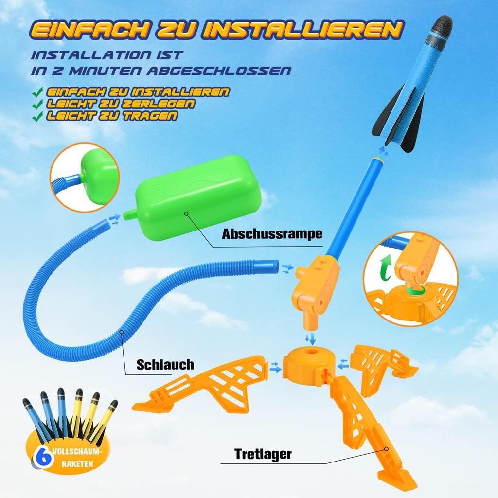 Let's Arezooo Rocket Toy from 3-12 Years, Boys, Girls, Outdoor Toy, 3/4/5/6/7/89/10 Years, Garden Toy, 4-12 Years