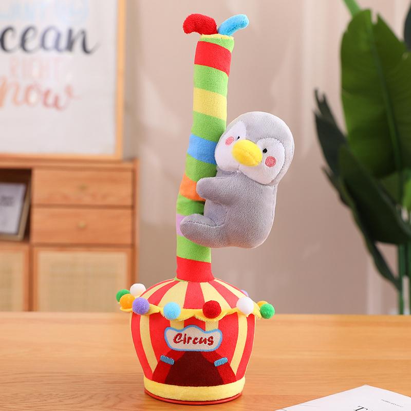 Christmas Series Electric Animal Plush Toy Santa Claus Snowman Singing Dialogue Doll Panda Sloth Soft Christmas Gift for Kids