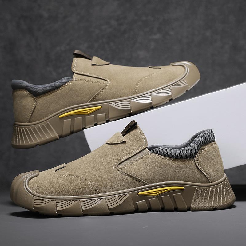 Men's shoes autumn new fashionable versatile one-pedal board shoes non-slip and wear-resistant outdoor tooling shoes men's labor insurance shoes