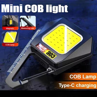 USB Wiederaufladbare COB Schlüsselanhängerleuchten Mini Taschenlampe Magnetische COB Arbeitsleuchte Kleine Notfall Campinglaterne Tragbare Leuchten