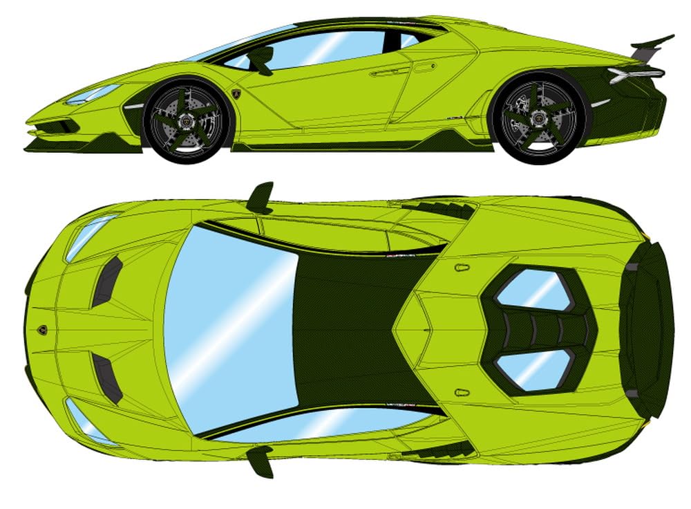 

Makeup EIDOLON COLLECTION Scale Lamborghini Centenario 2016 Rear Wing Up Verde Carbon Fiber Finished Model EM780I 1/43 LP770-4 Bronte/Verde