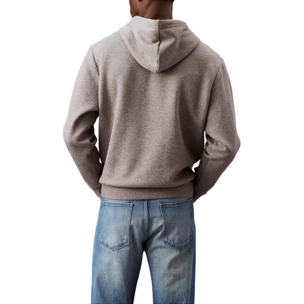 Calvin Klein Logo Kangaroo Pocket Hooded Long Sleeve Sweatshirt Men sweatshirt Medium-Gray 40BM800-030