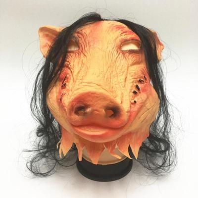 Horror Saw Schweinekopfmaske Vollgesichts Cosplay Latexmaske Halloween Party Requisiten Urlaubsbedarf