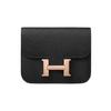 Hermes Constance Slim Rosegold-Schnalle Epsom-Kalbsleder Kangkang Tasche Geldbörse Bauchtasche Regular Damen Noir Schwarz H082060CD89