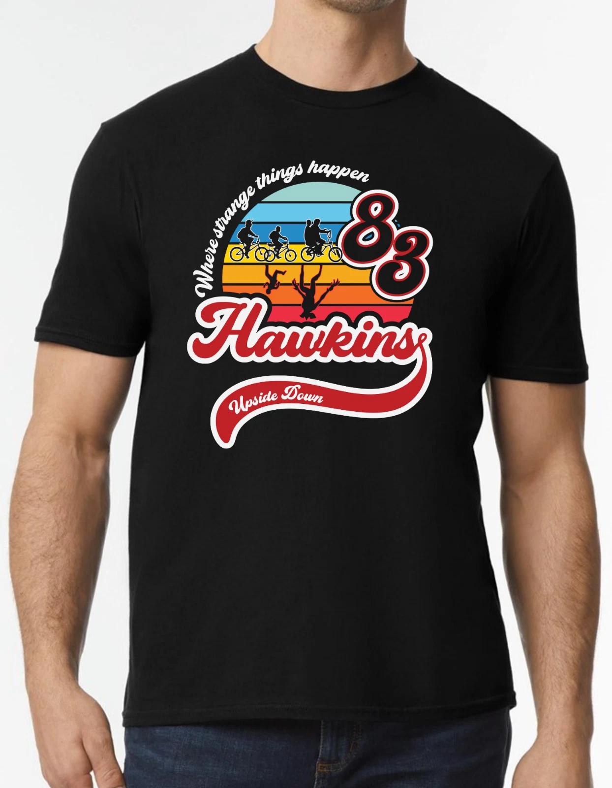 

Hawkins 83 Printed T-Shirt Stranger Things Vibrant Graphic Print Adult S-2XL XL