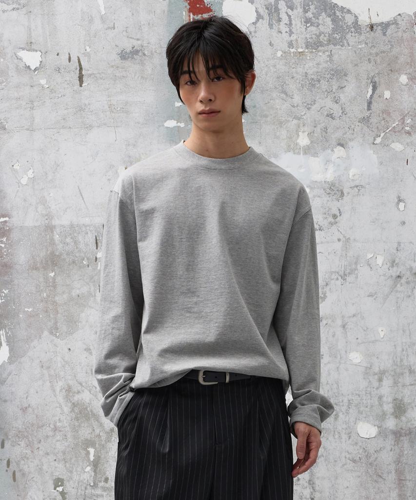 AGOD Back Incision Crop Long Sleeve [Grey]