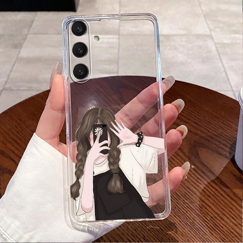 Fashion Cute Love Rabbit Phone Case For Samsung Galaxy S25 Plus S 25 Ultra Edge 5G Clear Silicone Protective Soft TPU Back Cover