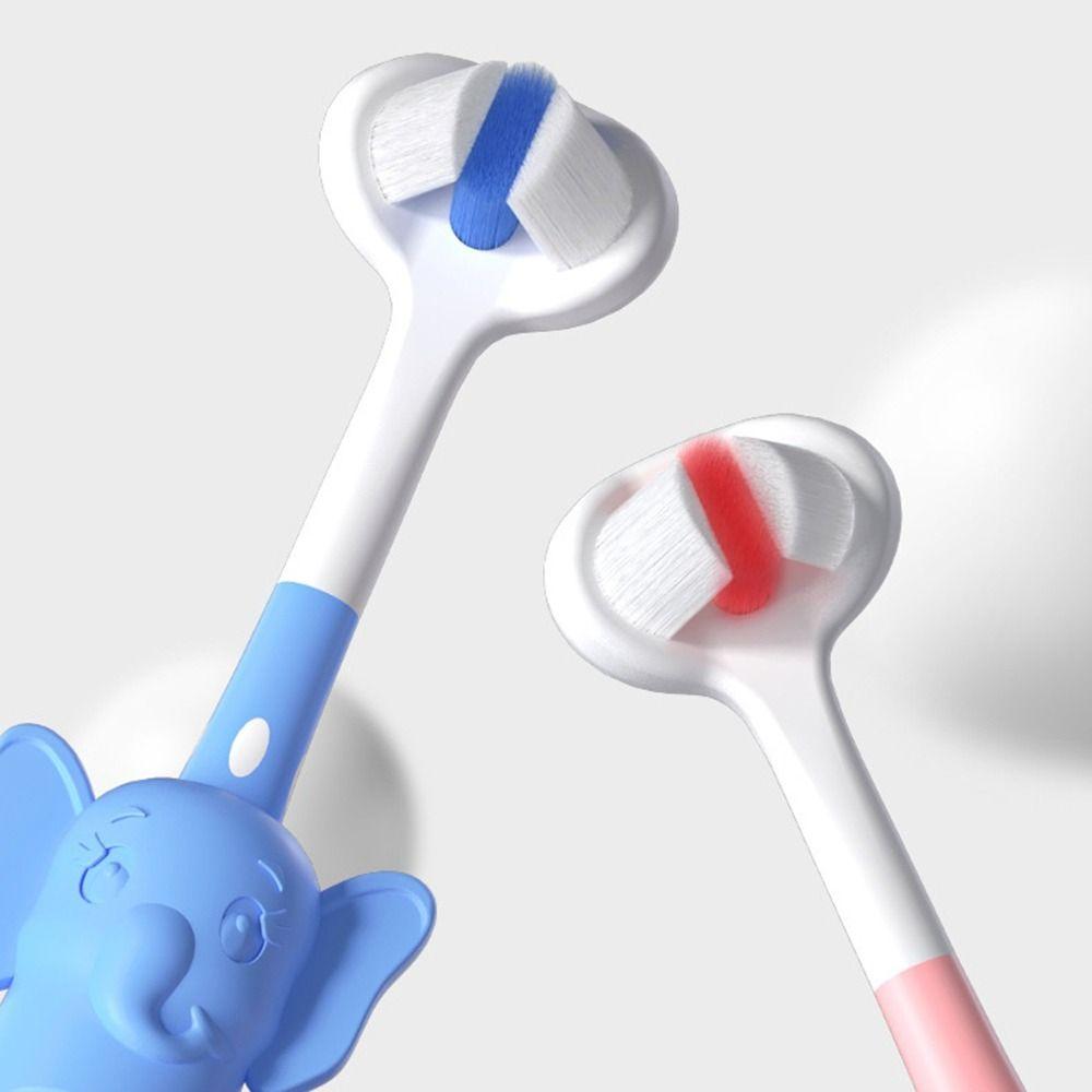 Soft Bristles Triple Sided Toothbrush Candy Color V-shaped Three-sided Toothbrush  Household