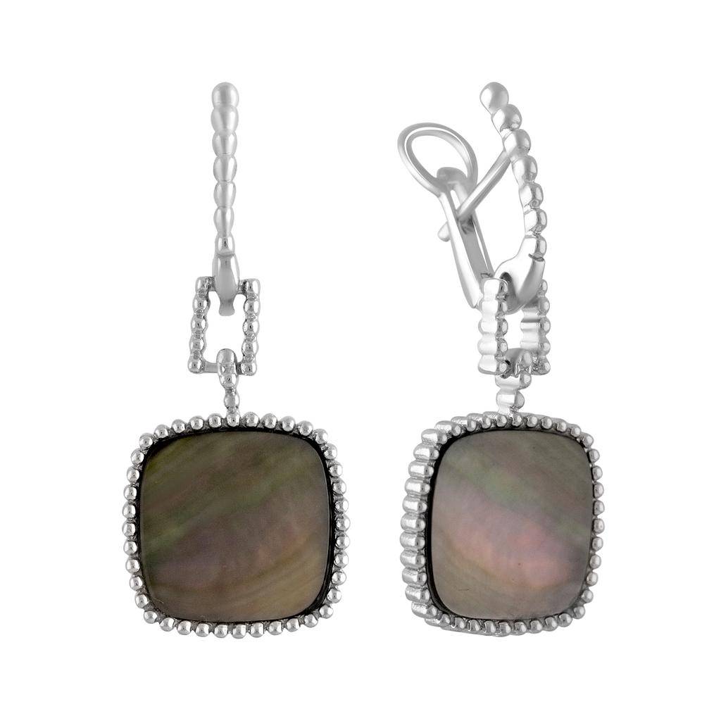 Silver Earrings with Natural Mother-of-pearl (2109877)