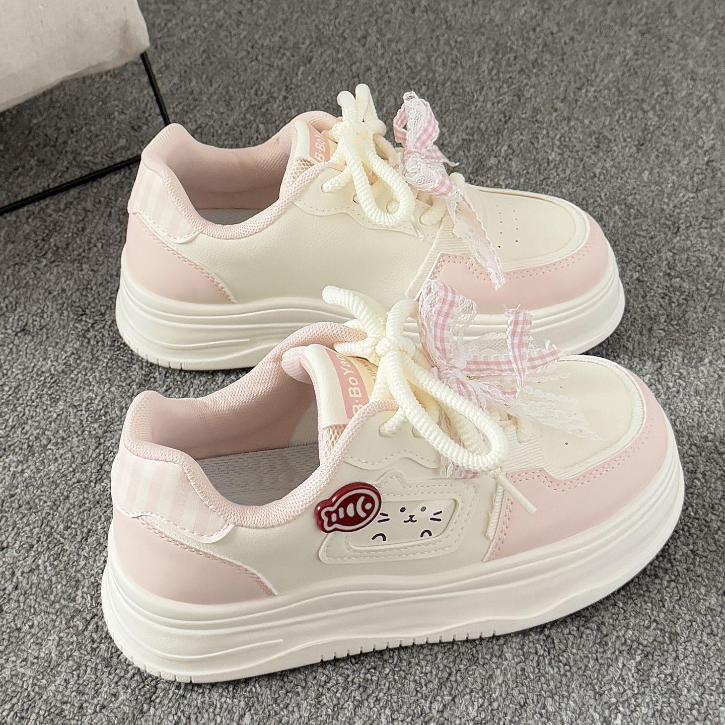 

School season little white shoes women s new cute versatile ins junior high school thick baseplate shoes niche non-collision shoes 35